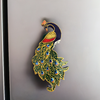 Handcrafted Wooden Indian Peacock Shape Fridge Magnets – Set of 2