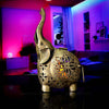 Gold Finish Trunk-Up Elephant Tea Light Candle Holder – Decorative Iron Showpiece for Home & Living Room Décor
