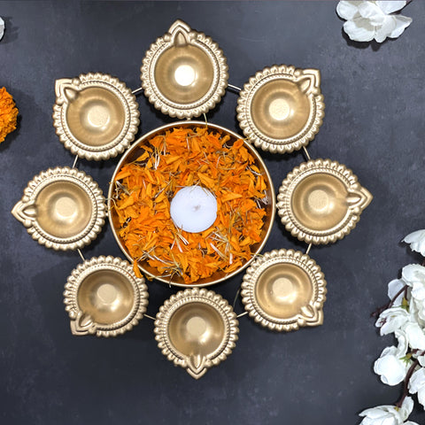 gold urli bowl diya design décor