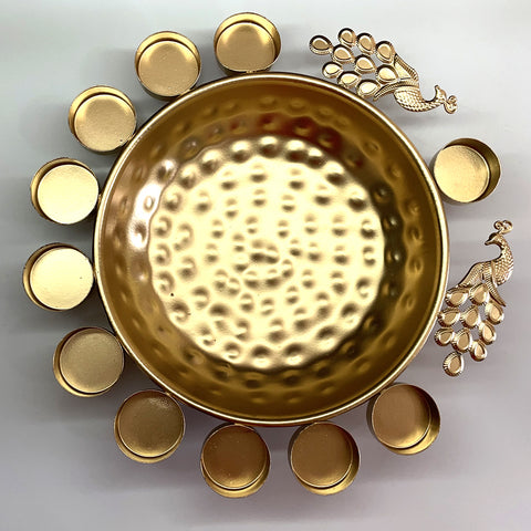 peacock urli Candle Holder