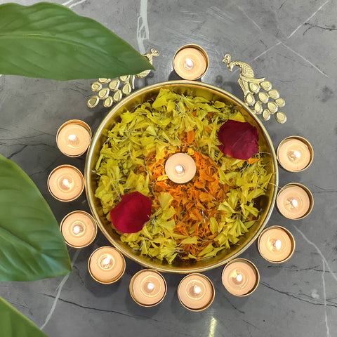 peacock urli bowl gold