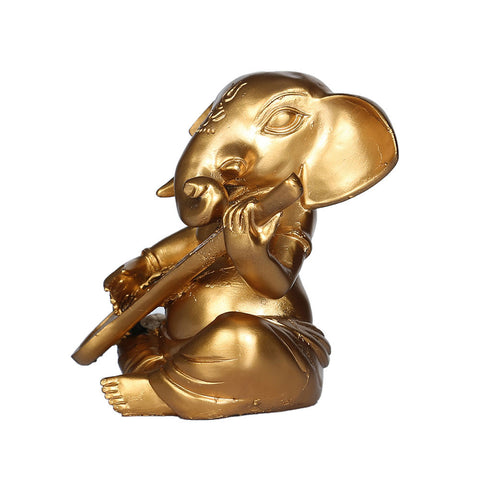 lord ganesha statue playing sitar showpiece