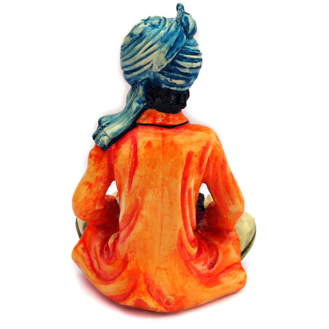 Indian Man Playing Tabla Polyresin Statue – Elegant Home Décor Showpiece