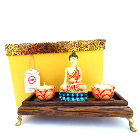 meditating buddha statue at home