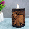 Elephant in Jungle-Themed Square Tealight Holder