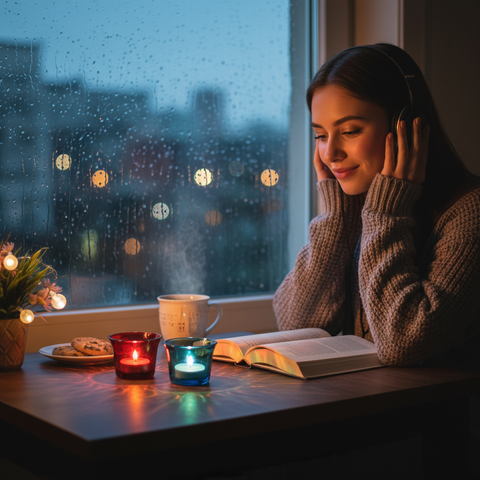 Multi-Color Diwali Glass Votive Candle Holders for Home Décor, Set of 6