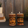 Rajasthani Couple Wooden Tea Light Holder | Handmade Candle Holder Set