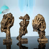 Set of 3 Thinker Statues | See Hear Speak No Evil Resin Sculptures
