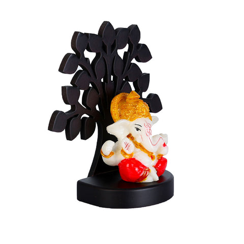Lord Ganesh Blessing Pose Under Tree Decorative Showpiece