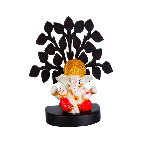 Lord Ganesh Blessing Pose Under Tree Decorative Showpiece