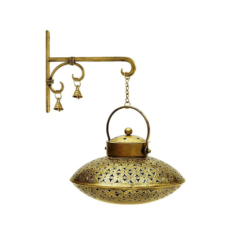 Degchi Dhoop Pot Set - Antique Finish Zali Pattern Incense Holder, Sambarani Cup Holder
