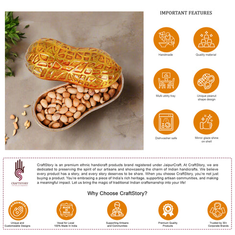 Peanut Shape Serving Bowl – Elegant & Nature-Inspired Serveware