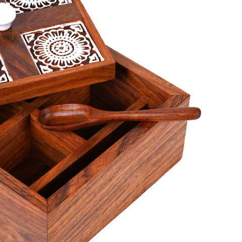 Ceramic Knob Wooden Box