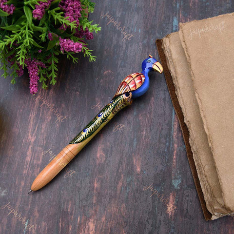 Handcrafted Peacock Pen