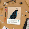 Peacock Print Handmade Paper Writing Journal – 7-Inch Natural Eco-Friendly Unlined Notebook