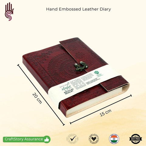 Premium handmade leather journal with lock