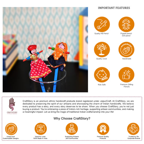 Rajasthani Costume Puppet Pencils – A Blend of Tradition and Fun