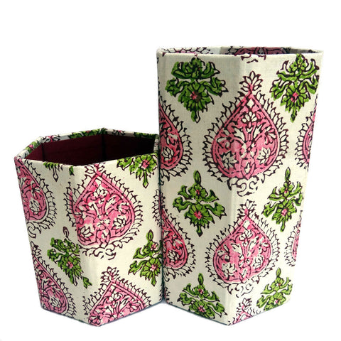 Multicolor Block Print Handmade Paper 3-in-1 Utility Box