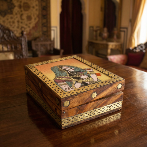 bani thani gemstone wooden jewellery box