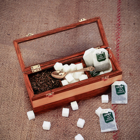 wooden tea organizer