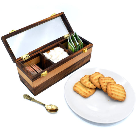 wooden tea storage box