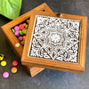 Hand-Block Premium Wooden Mint Box with Magnetic Lock – Elegant and Secure Spice Organizer
