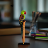 Artistic Handcrafted Wooden Parrot Ballpoint Pen with Elegant Eco-Friendly Paper Gift Box