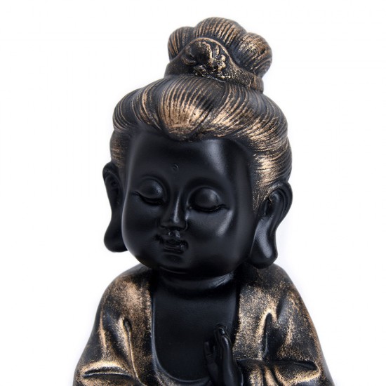 Black Gold Antique Finish Buddha Monk Statue, Baby Monk Showpiece