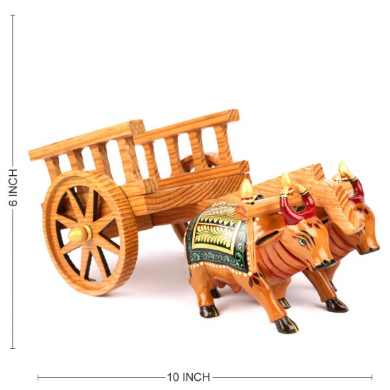 Wooden Indian Traditional Oxen Cart | Bull Cart | Big Size Oxen Cart